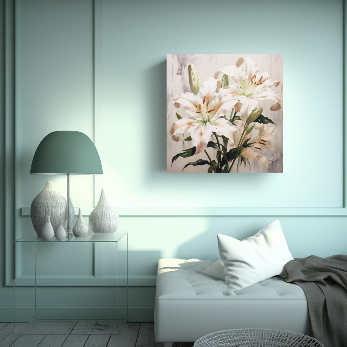 VANGUARDIA Y EXPRESIONISMO: CUADRO DE LIRIOS 100X100 CM - 2