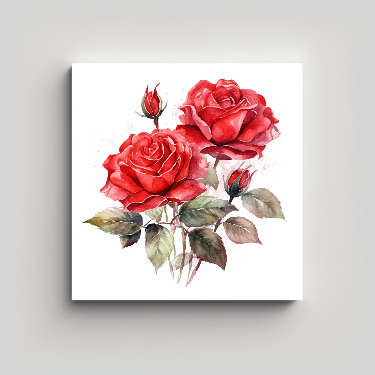 CUADRO DECORATIVO MODERNO DE ROSAS ROJAS EN 100X100 CM - 1