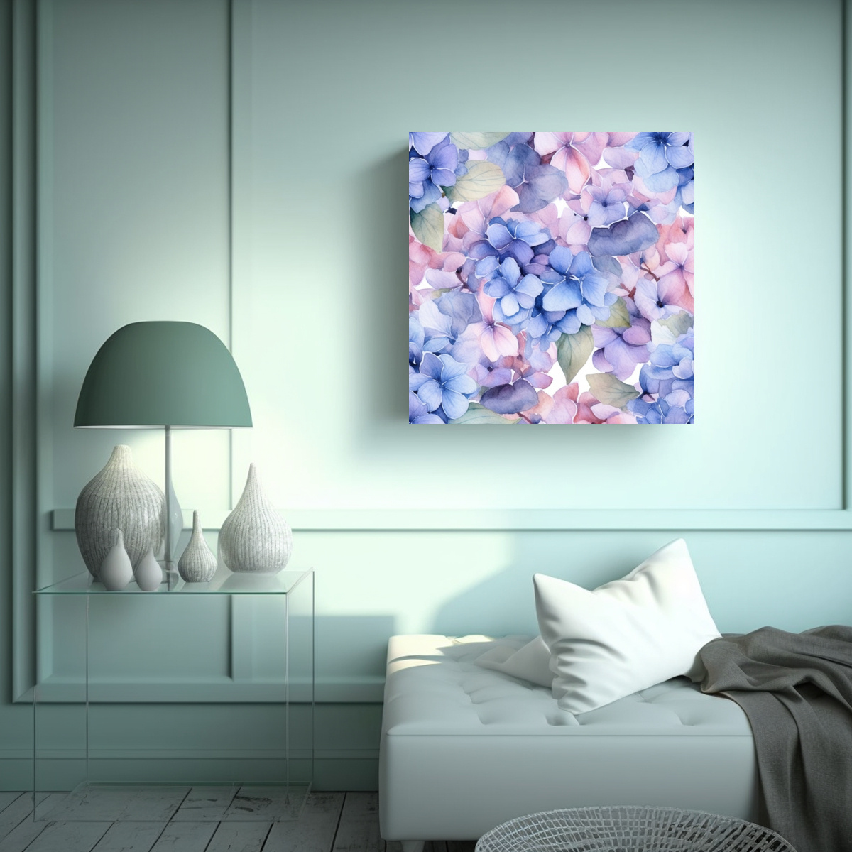CUADRO DECORATIVO HYDRANGEA MACROPHYLLA: CONCEPTO 50X50 CM - 2