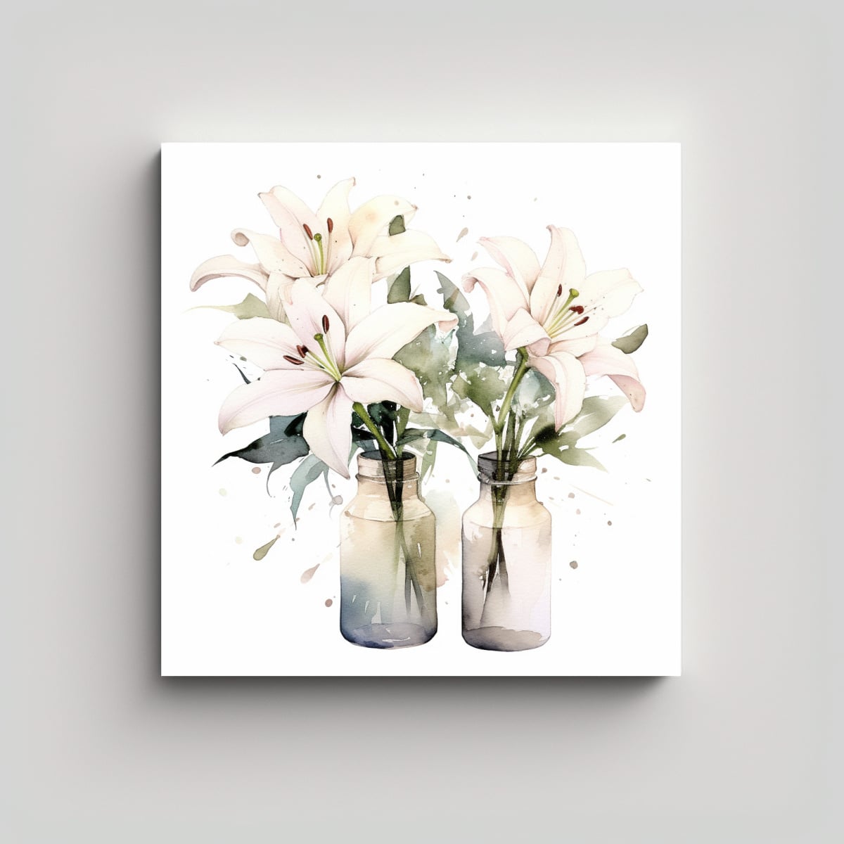CALIDEZ DEL ARTE HERMOSO: LIRIOS EN ACUARELA Y 30X30 CM - 1