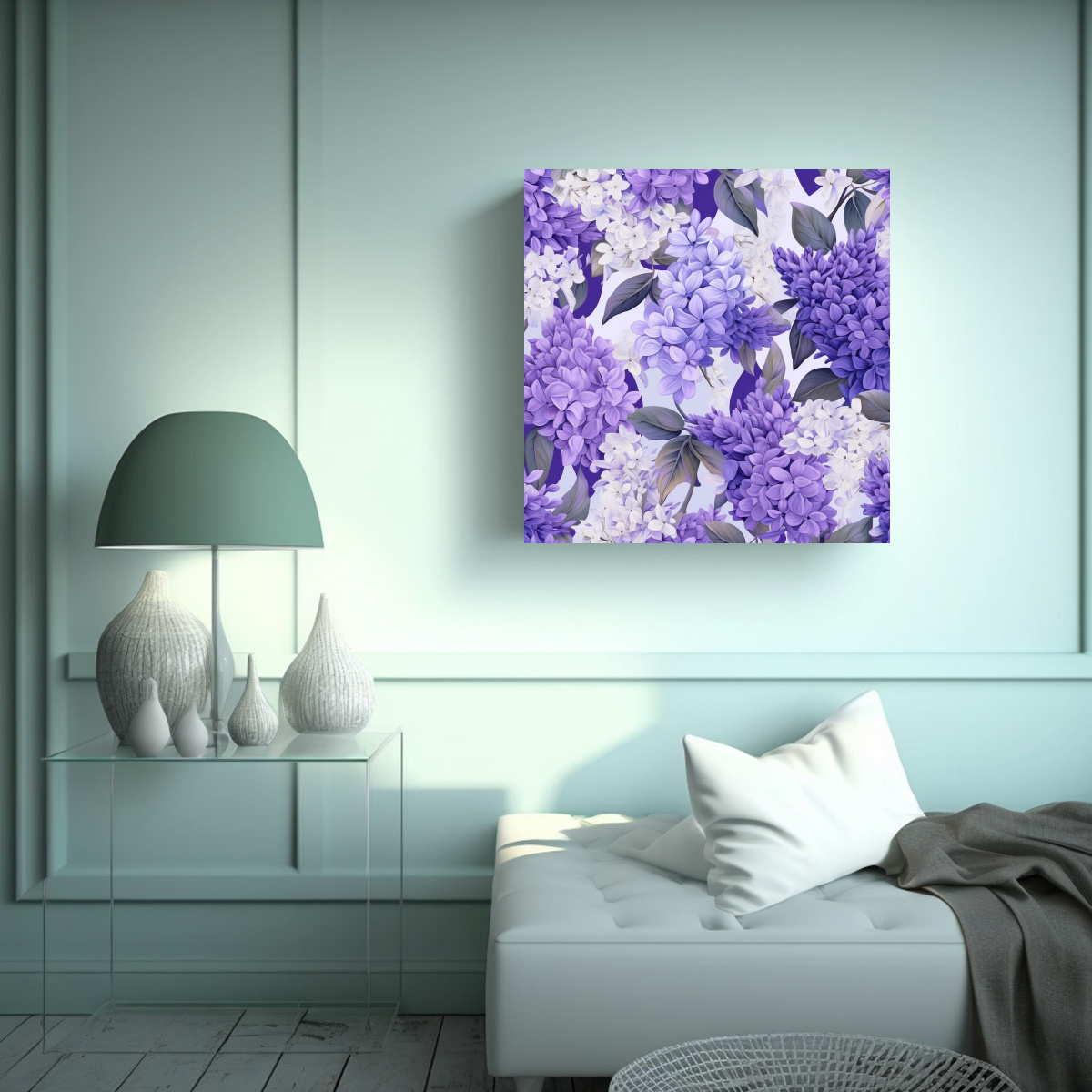 ARTE MURAL LILAC FRESCO VERANO DECORACIÓN 90X90 CM - 2