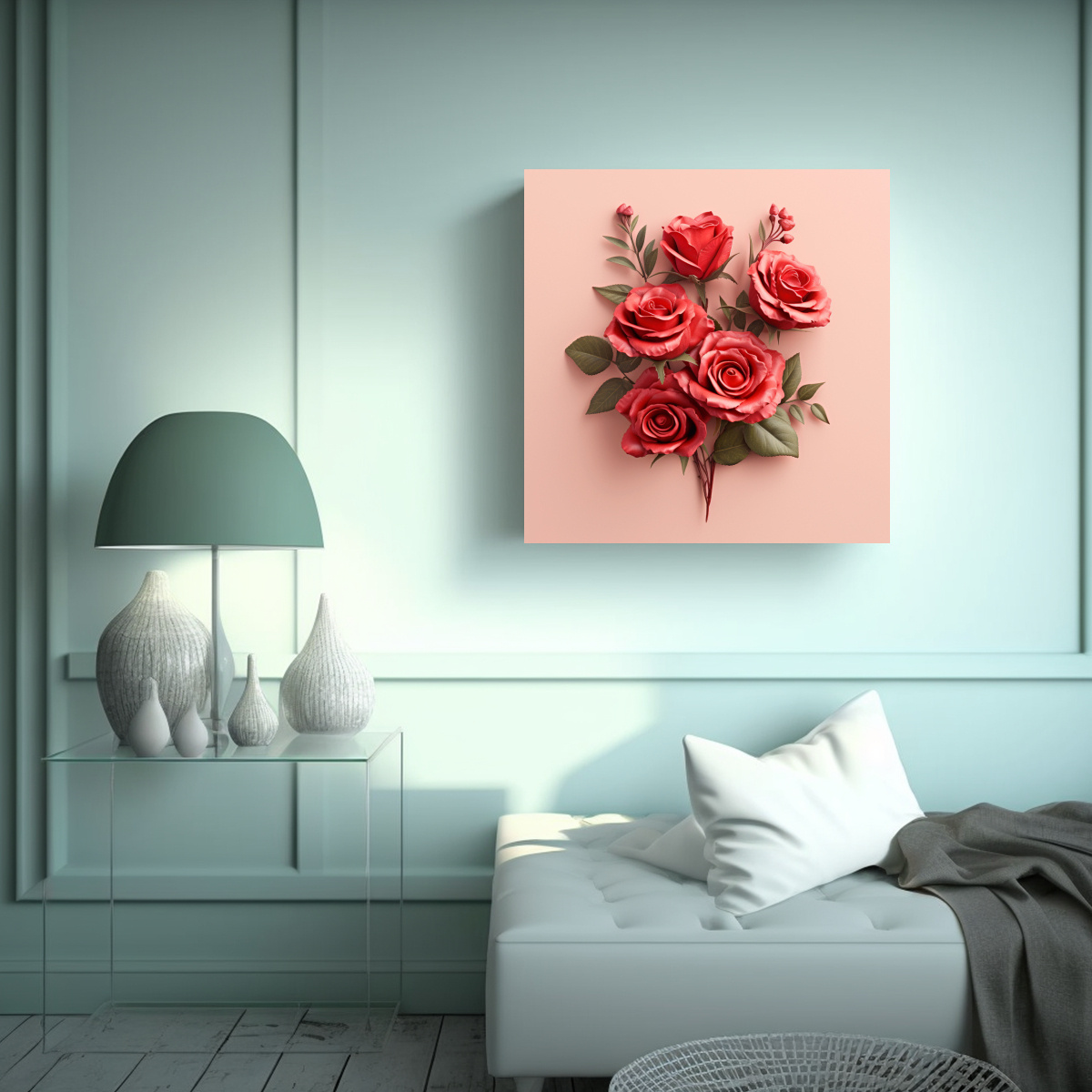 TARJETA DE SAN VALENTÍN CON BOUQUET EN IMAGEN DE 90X90 CM - 2