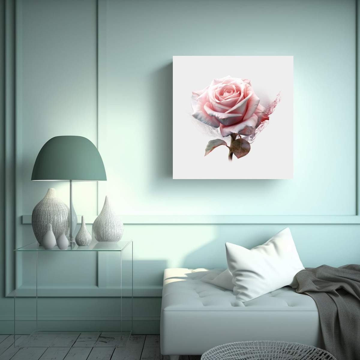 ILUSTRACIÓN INSPIRADORA DE ROSA POR MUSK EN 40X40 CM - 2