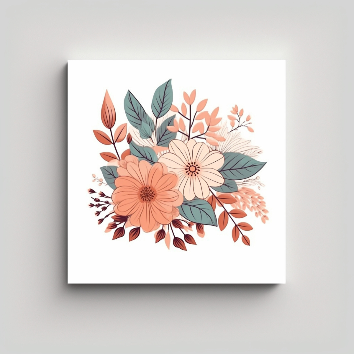 CUADRO LÍNEAS DE EQUILIBRIO: BOUQUET DE FLORES Y 20X20 CM - 1