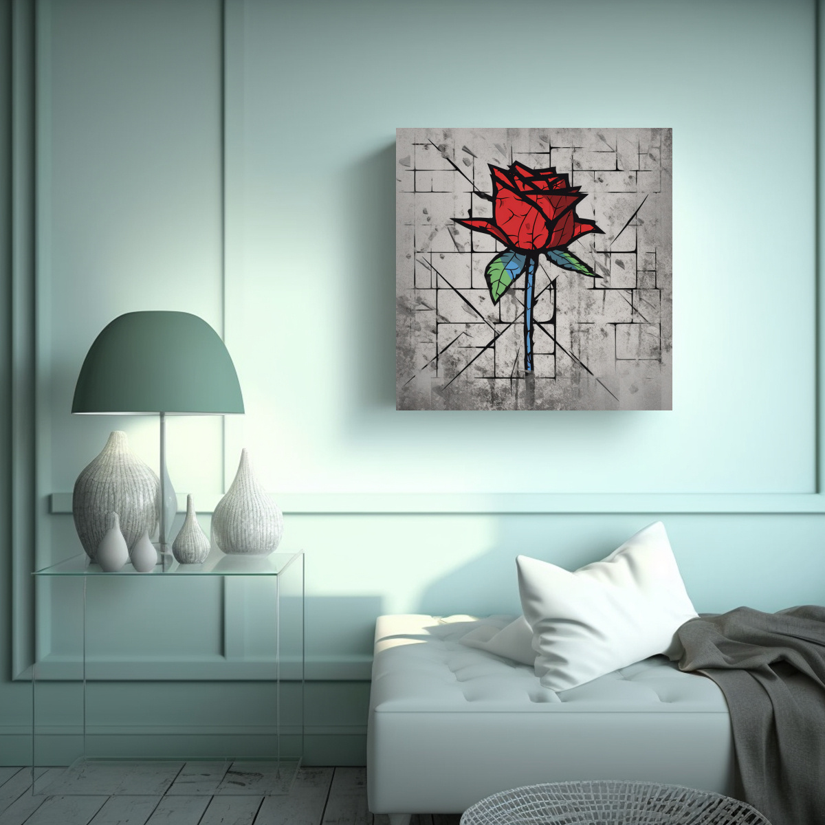 CUADRO INSPIRADOR PODER: ROSA SVG AL ESTILO DE 30X30 CM - 2