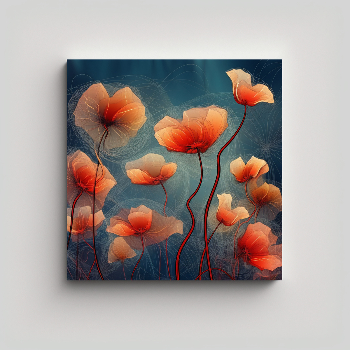 CUADRO MODERNO EN BASTIDOR: PODER DE LÍNEAS Y 80X80 CM - 1