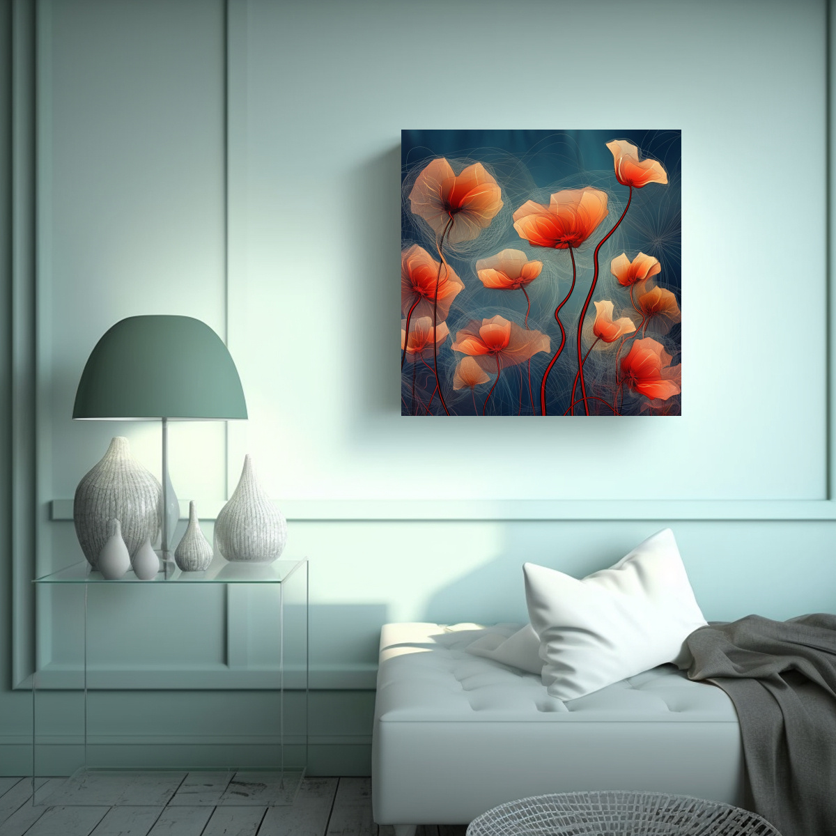 CUADRO MODERNO EN BASTIDOR: PODER DE LÍNEAS Y 80X80 CM - 2