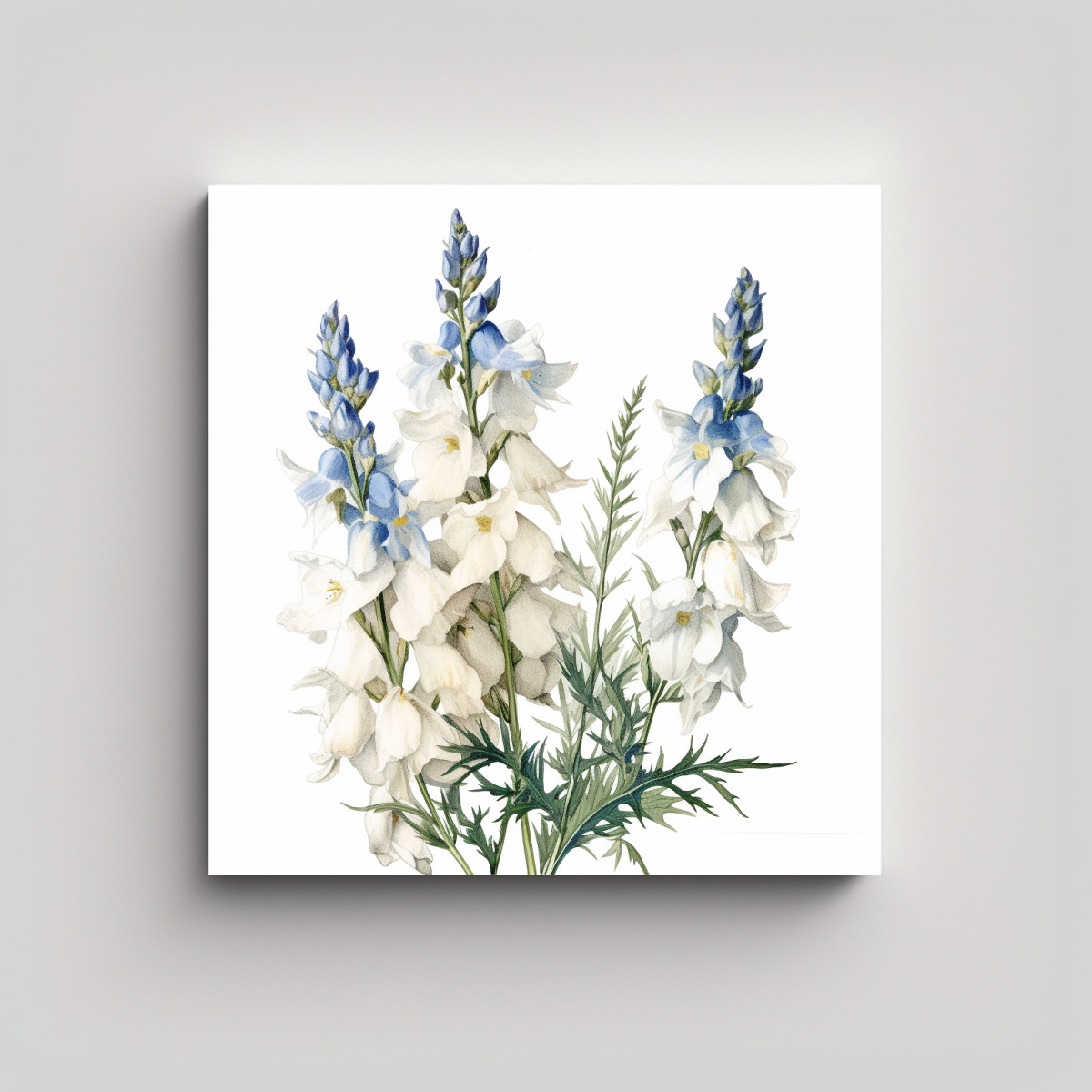 DIBUJOS SOÑADORES DE FLORES DE ESPUELA EN TELA 20X20 CM - 1