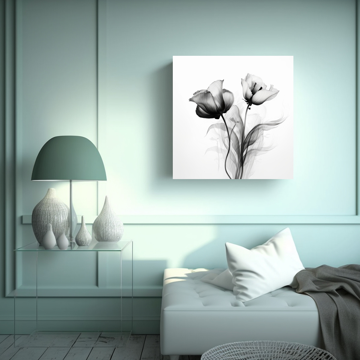 ARTE EN TELA SUBLIMADA: ABSTRACTO BOTÁNICO EN 100X100 CM - 2