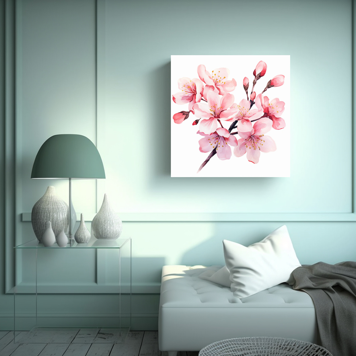 ARTE VANGUARDISTA EN ACUARELA: KENINE BLOSSOM 70X70 CM - 2