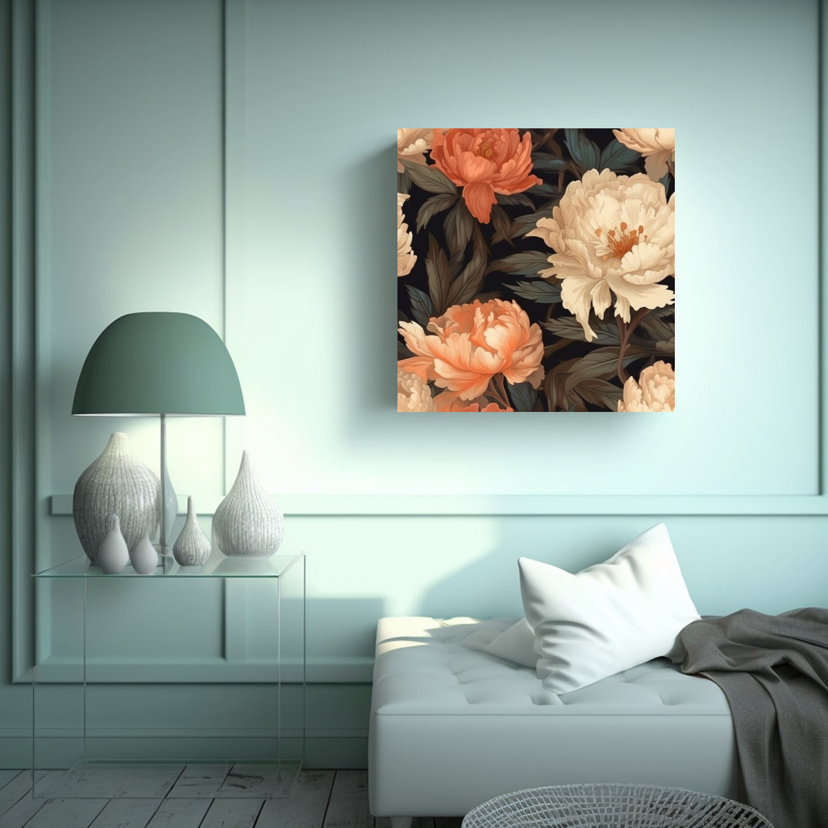 CUADRO INSPIRADOR DE PEONÍAS HERMOSAS POR 40X40 CM - 2