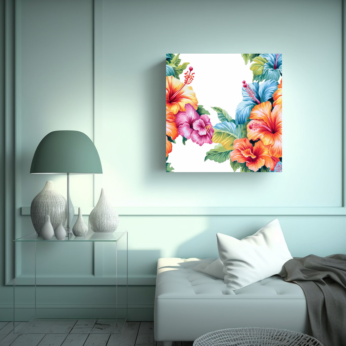 EXCLUSIVA COMPOSICIÓN VINTAGE DE FLORES 80X80 CM - 2