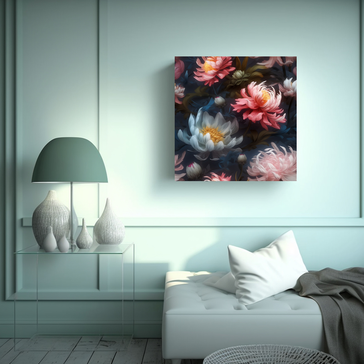 ARTE HYPER-REALISTA: FLORES DETALLADAS EN CUADRO 50X50 CM - 2