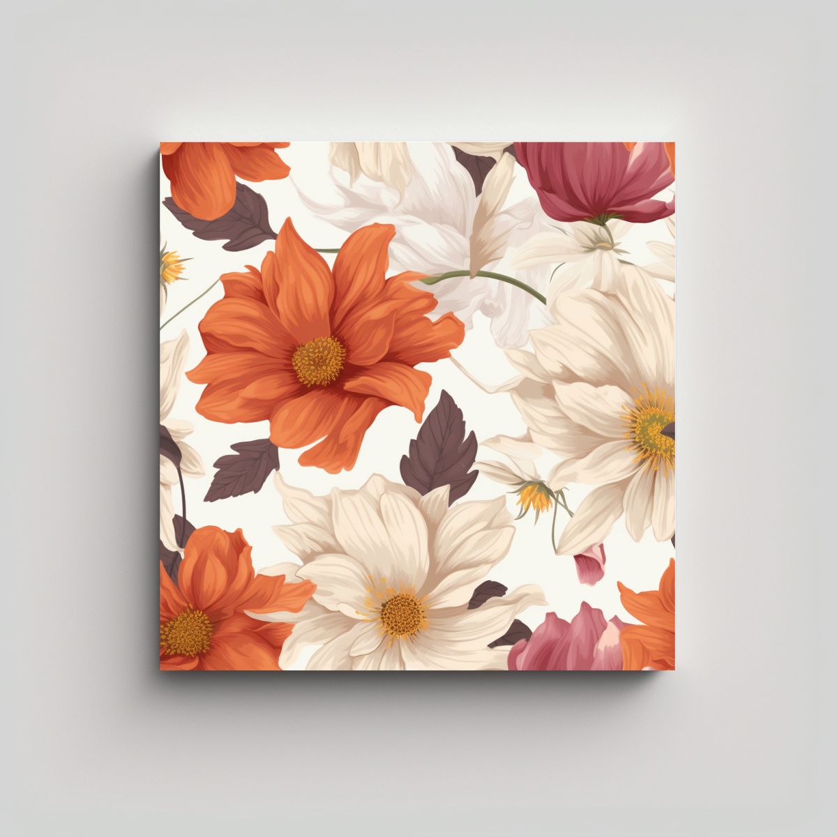 CUADROS DECORATIVOS DE FLORES Y FINAS LÍNEAS 90X90 CM - 1