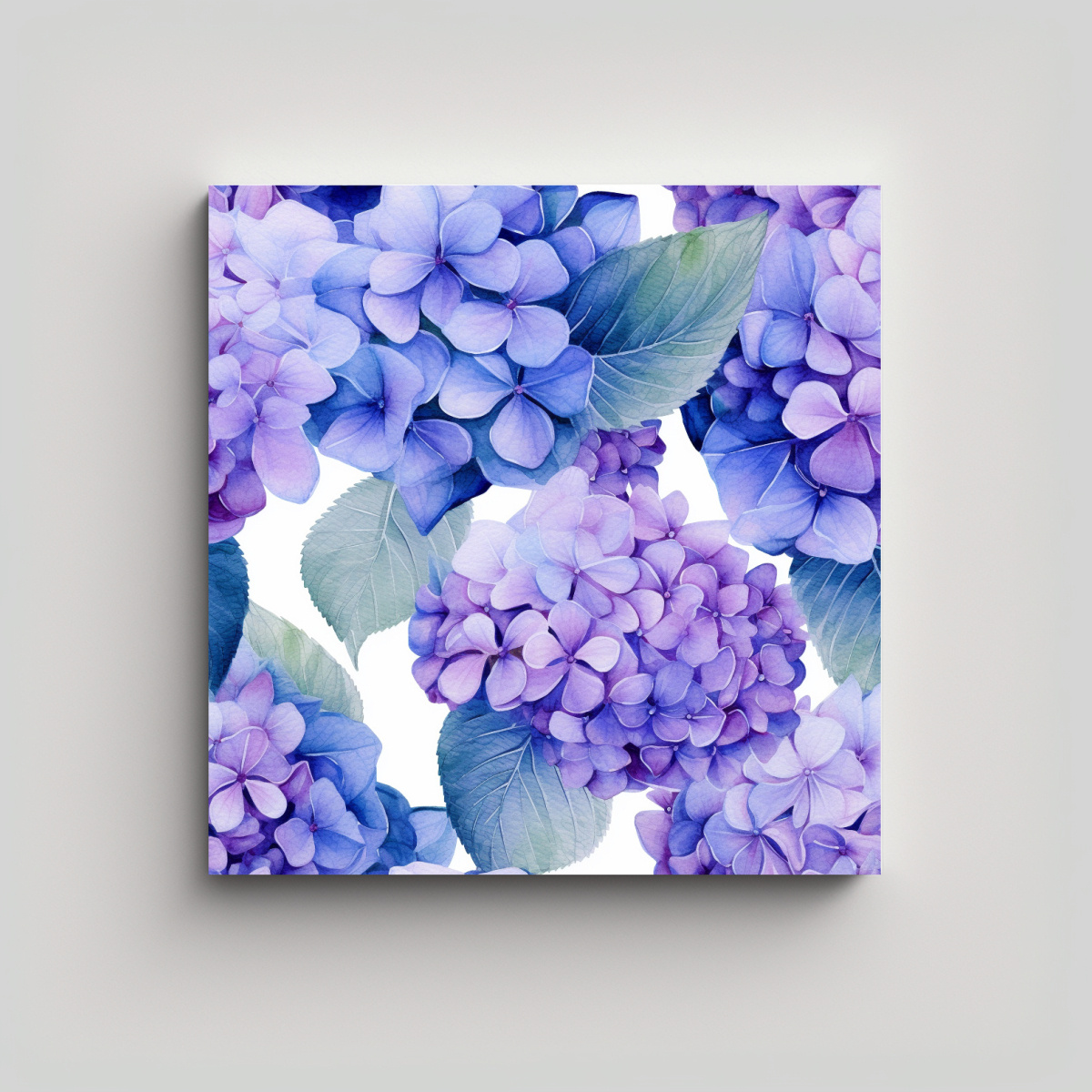 CUADRO DECORATIVO DE HYDRANGEA PÚRPURA EN 50X50 CM - 1