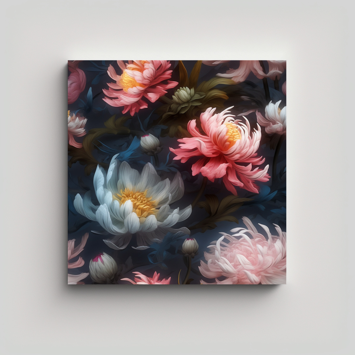 ARTE HYPER-REALISTA: FLORES DETALLADAS EN CUADRO 40X40 CM - 1