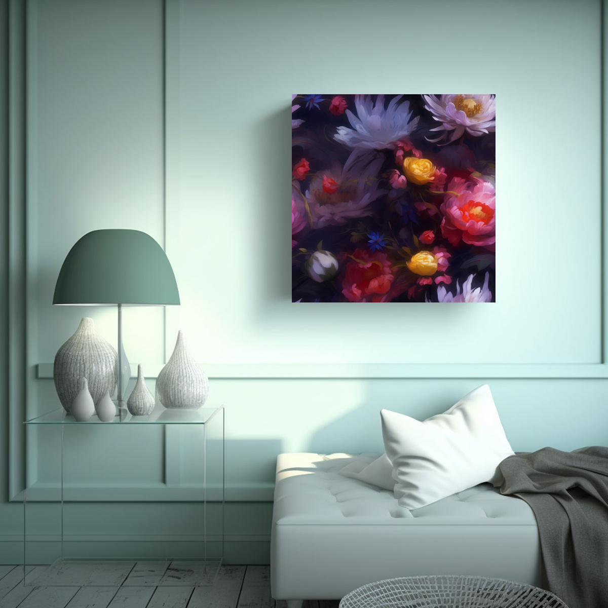 CUADROS DECORATIVOS HYPER-REALISTAS: FLORES Y 40X40 CM - 2