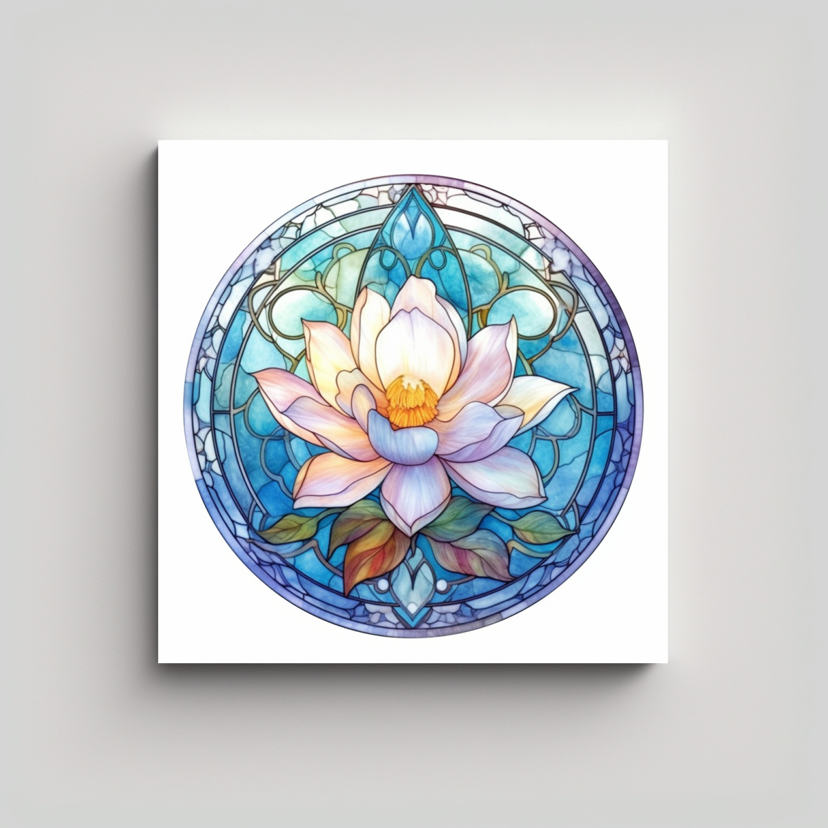 FLORES DE CUENTO EN VIDRIO MANCHADO: LIENZO 100X100 CM - 1