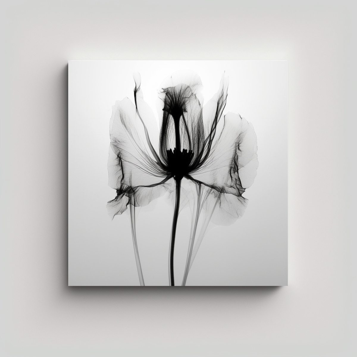 CUADRO ACUARELA CULTURAL Y RAYOS X DE FLOR EN 50X50 CM - 1