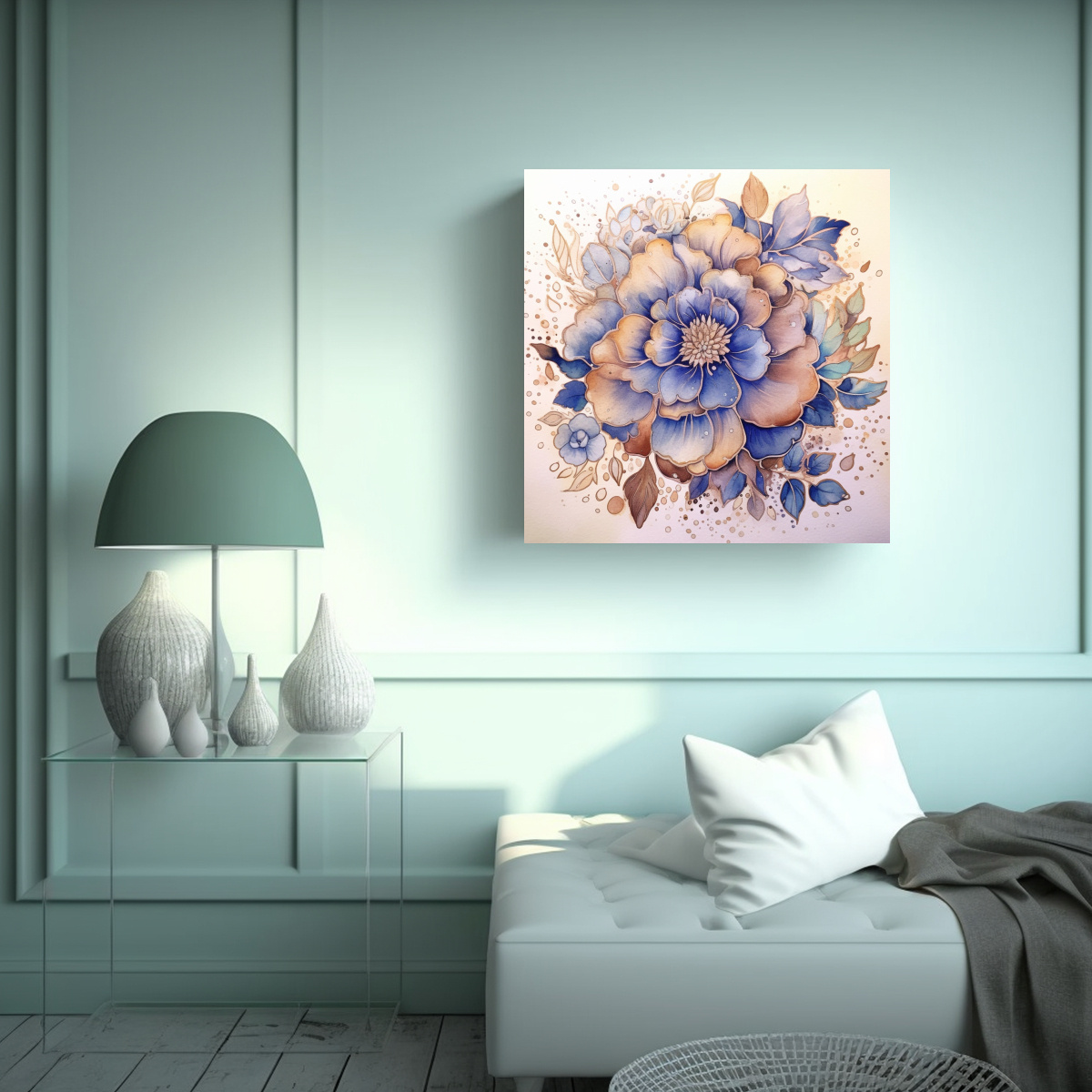CREATIVIDAD EN TELA: CUADRO DECORATIVO DE FLORES 40X40 CM - 2