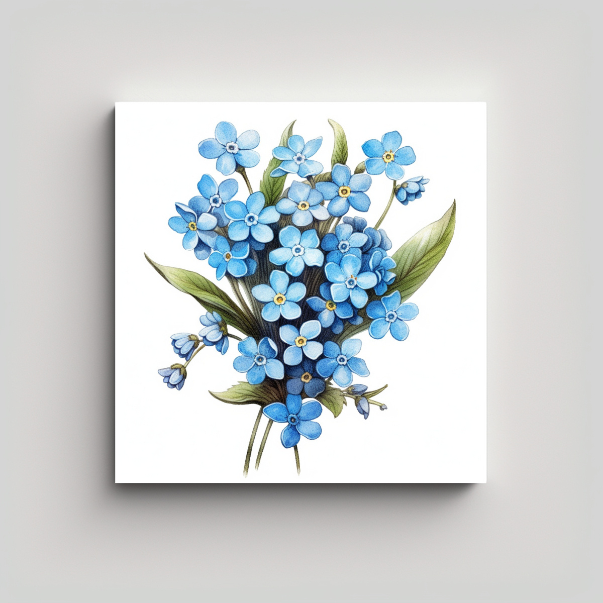 ARMONÍA DE COLORES CON FLORES FORGET-ME-NOT EN 40X40 CM - 1