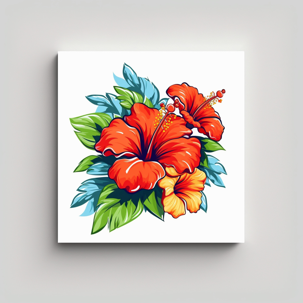CUADRO DECORATIVO PROFUNDIDAD CREATIVA: HIBISCUS 70X70 CM - 1