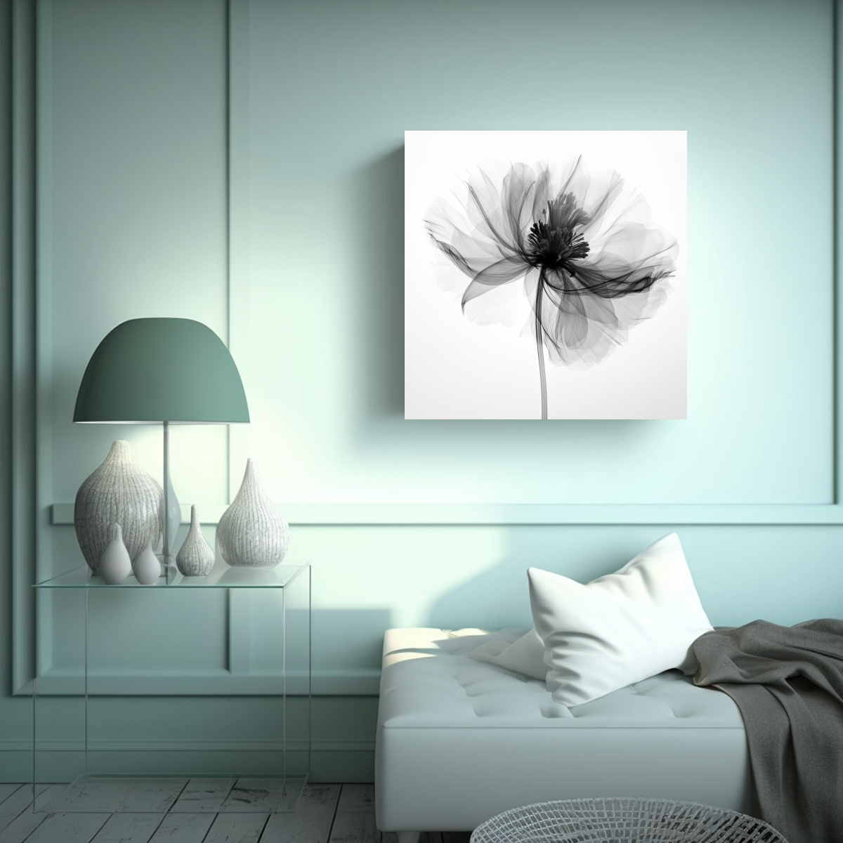 CREACIÓN DE CUADRO TEXTURIZADO EN BLANCO Y NEGRO 70X70 CM - 2