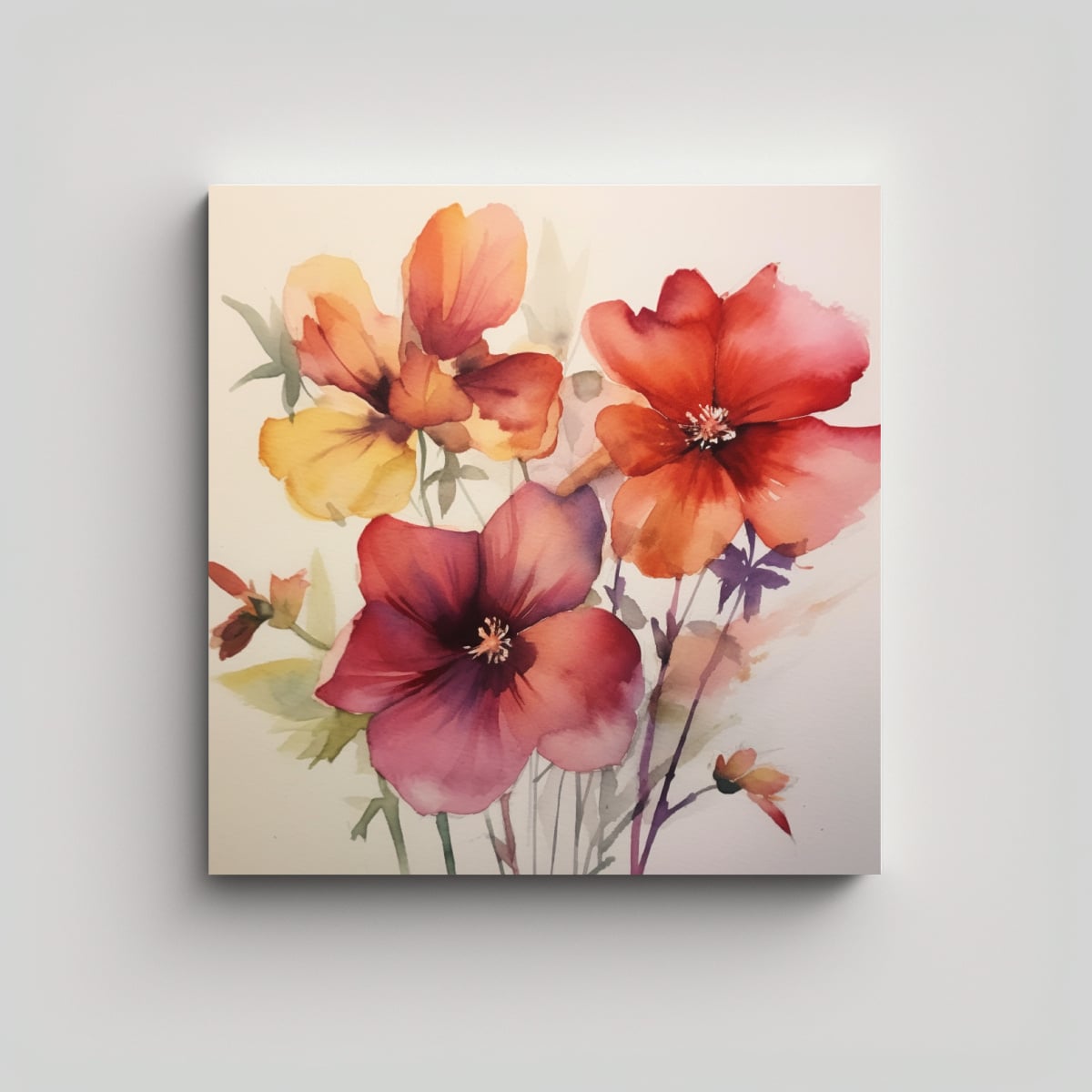 CUADRO DECORATIVO FANTÁSTICO CON FLORES EN 90X90 CM - 1