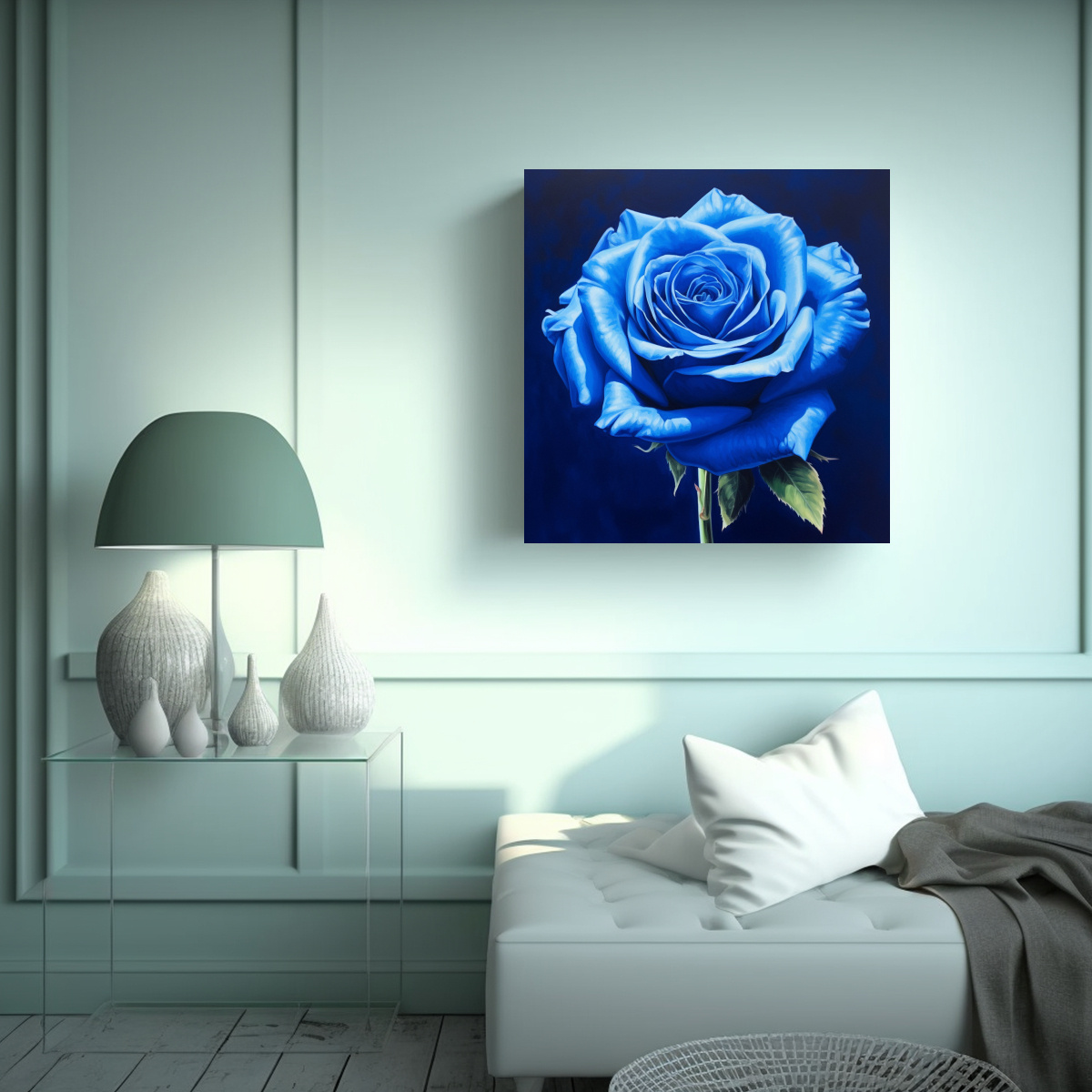 COMPOSICIÓN DE VIDA: LIENZO DECORATIVO DE ROSA 50X50 CM - 2