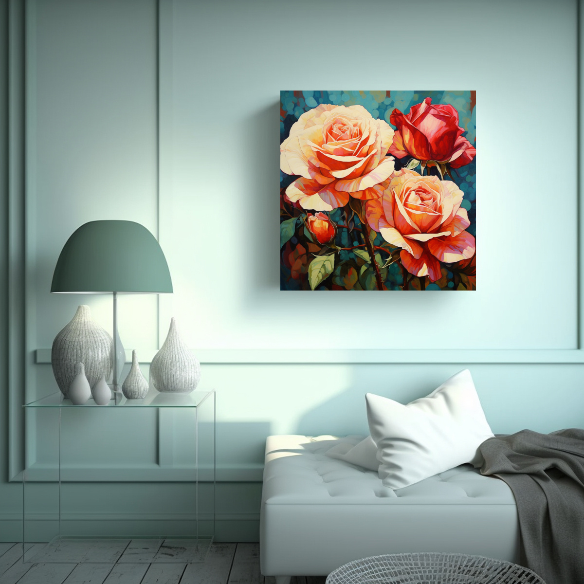 ESPECTACULAR CUADRO DECORATIVO DE IMPACTANTES 90X90 CM - 2