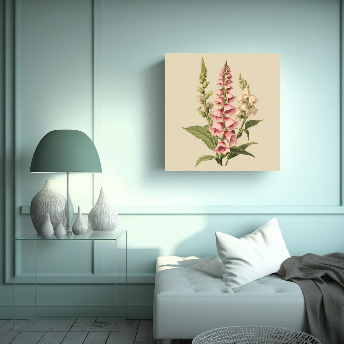 ILUSTRACIÓN VICTORIAN BOTÁNICA DE FOXGLOVE PARA 20X20 CM - 2