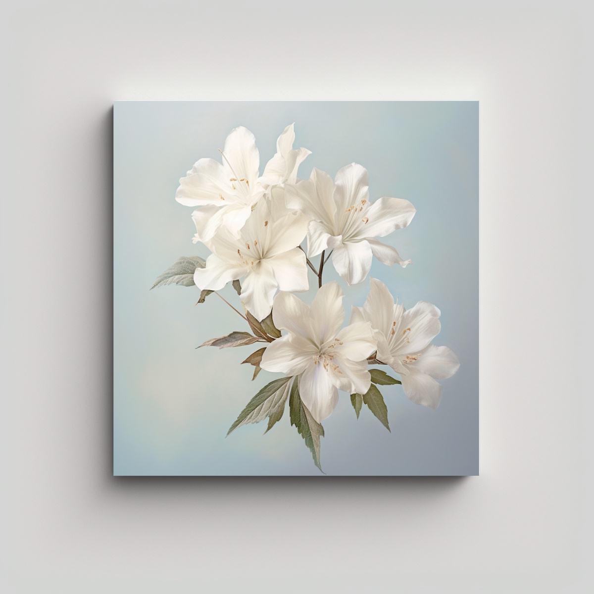 CUADRO DECORATIVO DE FLORES BLANCAS HERMOSAS EN 90X90 CM - 1