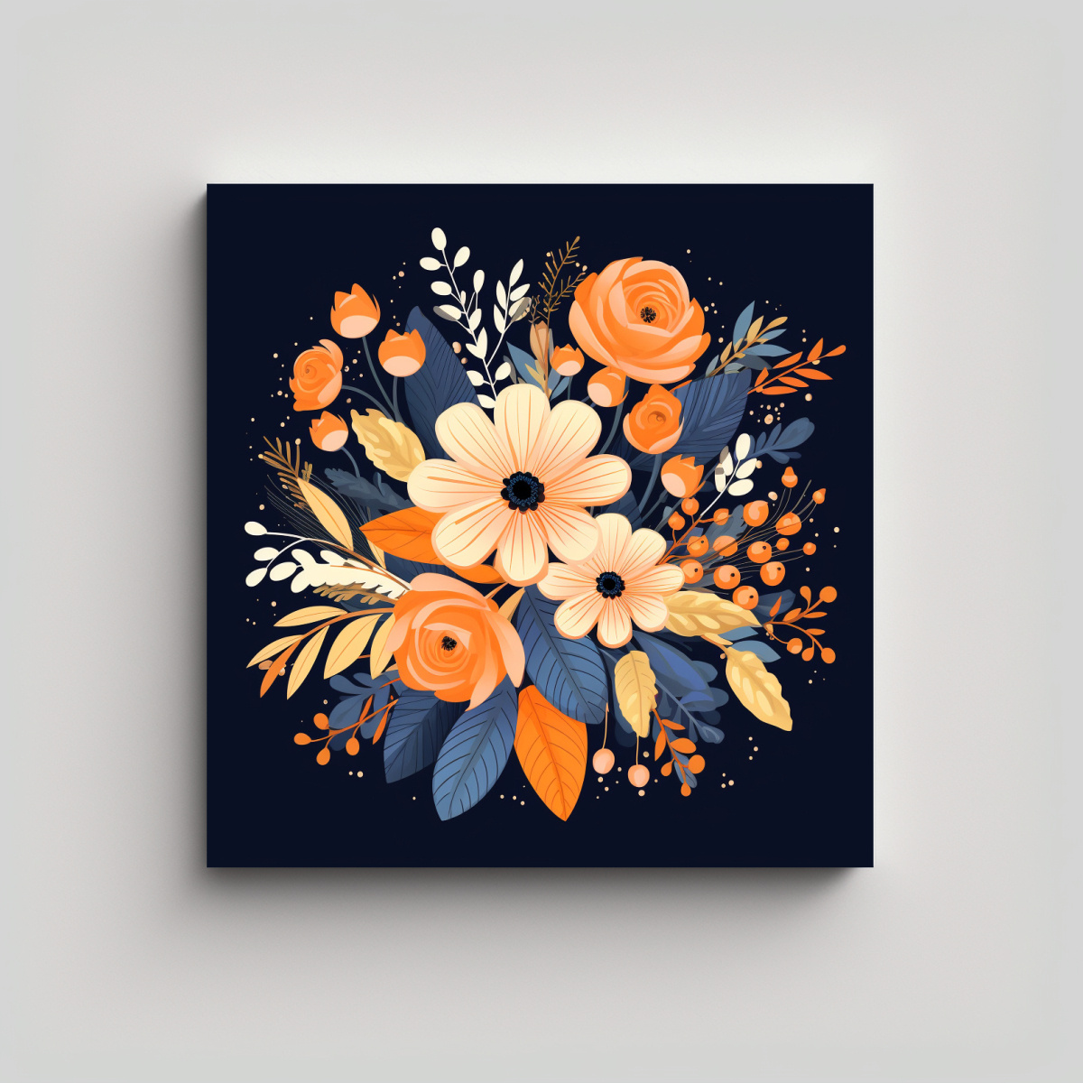 CUADRO FLORAL EXPRESIVO: BOUQUET CUTE FLOWER EN 30X30 CM - 1