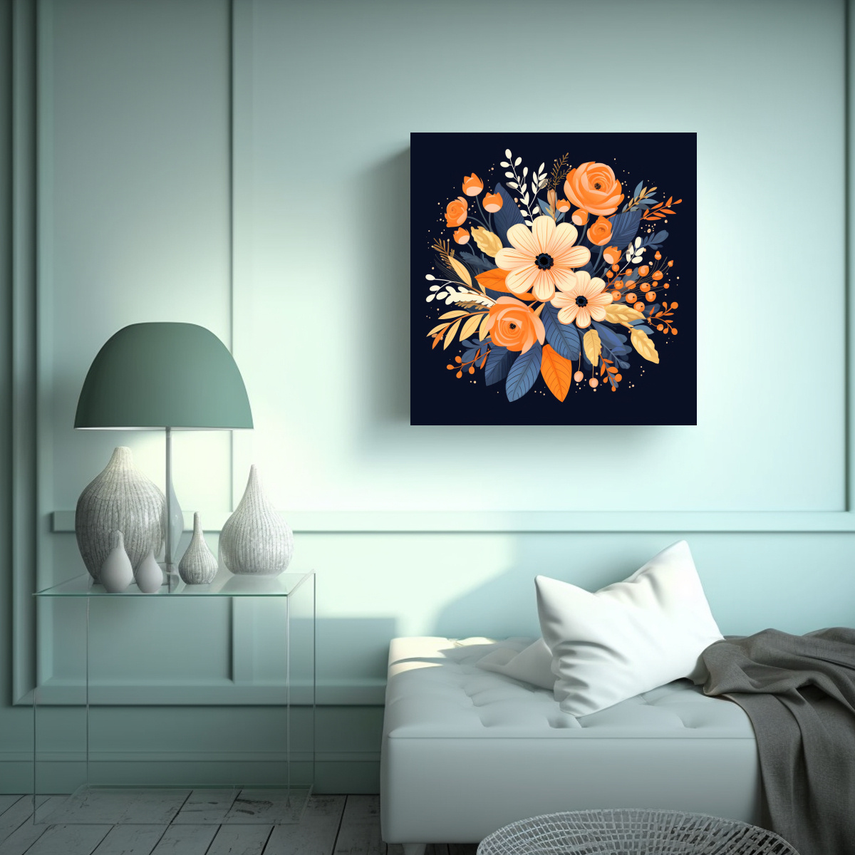 CUADRO FLORAL EXPRESIVO: BOUQUET CUTE FLOWER EN 30X30 CM - 2