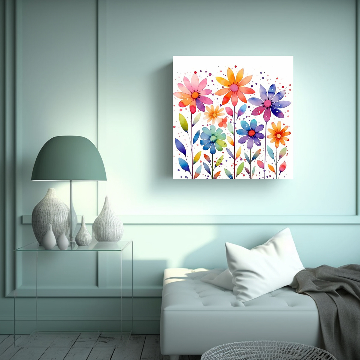 CUADRO DECORATIVO DE FLORES CAPRICHOSAS EN 30X30 CM - 2