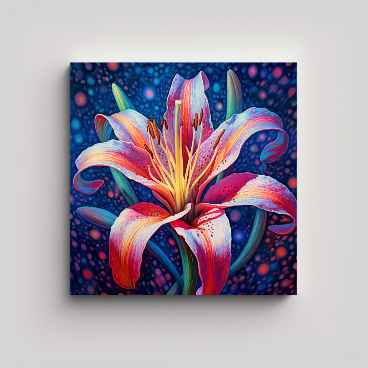 CUADRO SIMÉTRICO CREATIVO DE STARGAZER LILLY EN 40X40 CM - 1