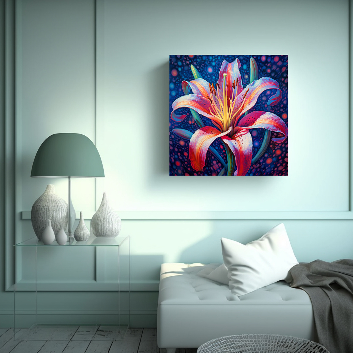 CUADRO SIMÉTRICO CREATIVO DE STARGAZER LILLY EN 40X40 CM - 2