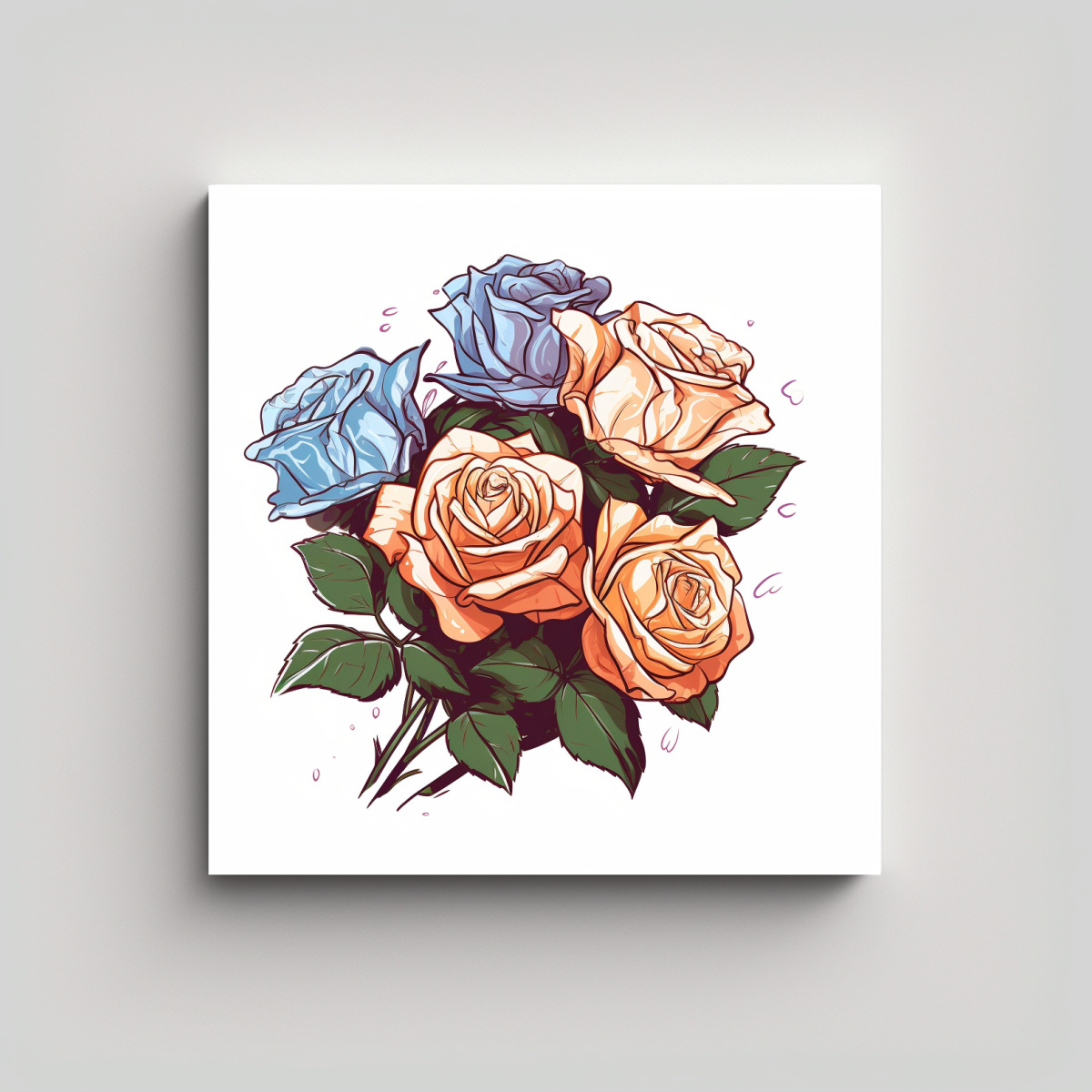 CUADRO DECORATIVO DE ROSAS: ESTILO GALERÍA Y 90X90 CM - 1