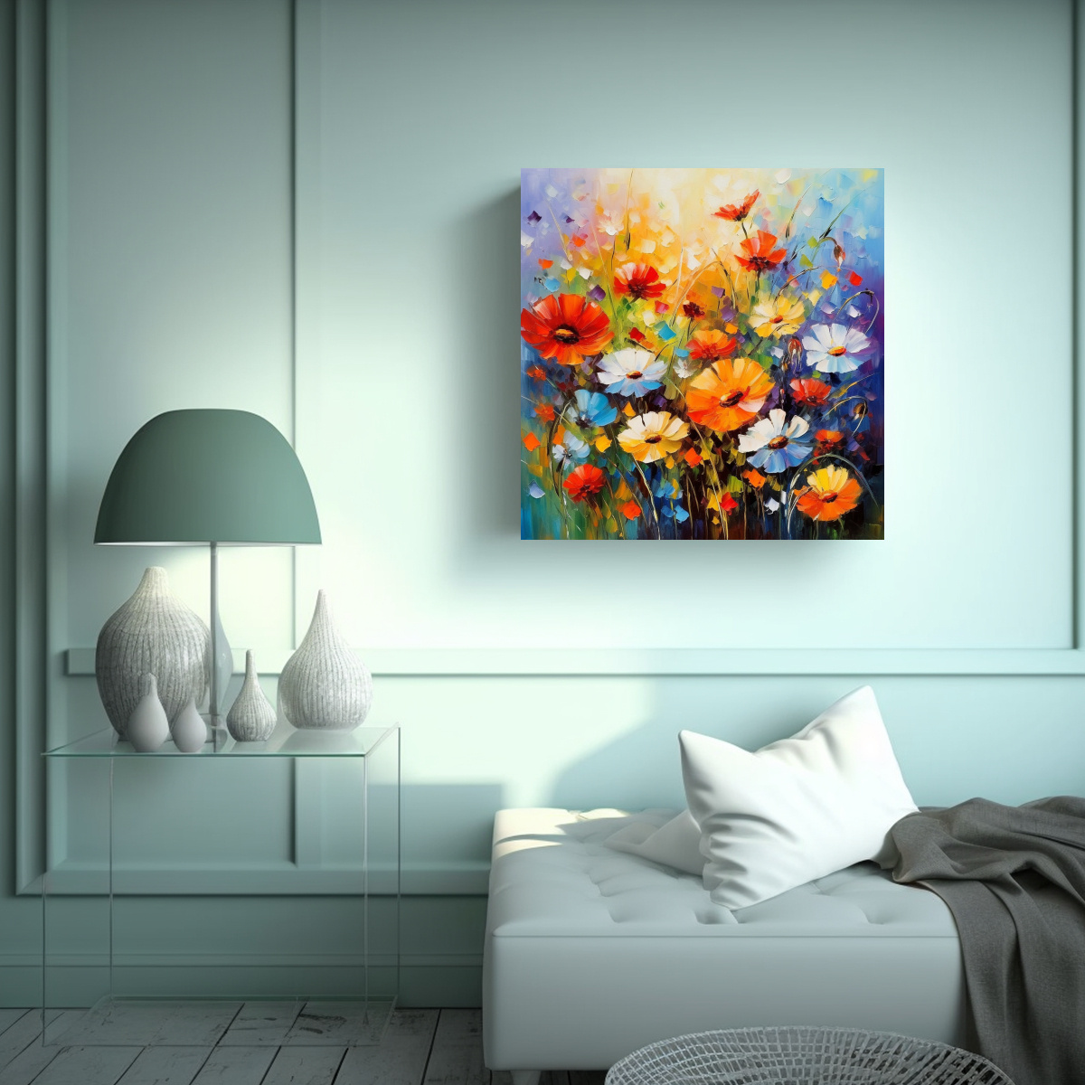 COMPOSICIÓN ORIGINAL LIENZO DE LEONID AFREMOV - 20X20 CM - 2