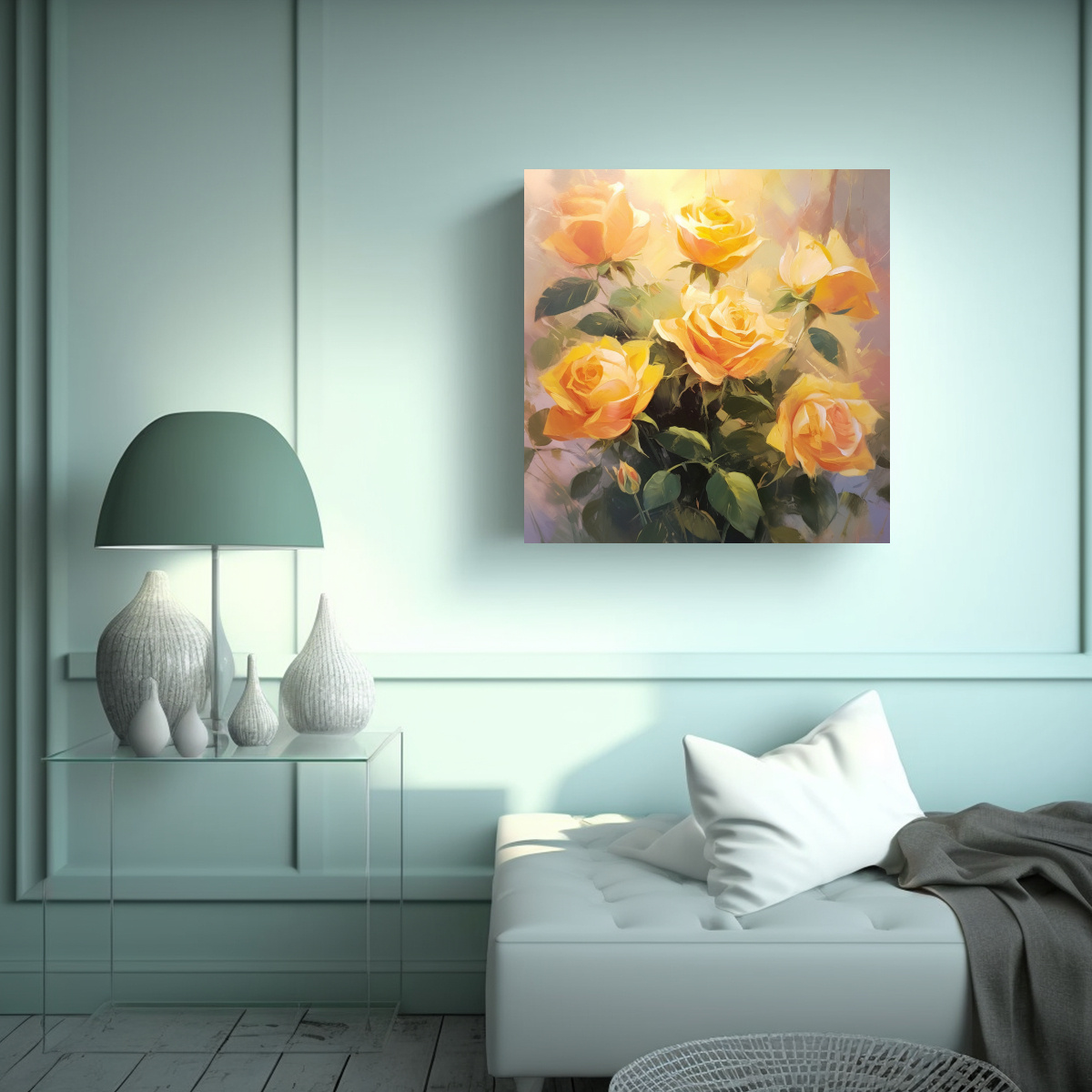 DISEÑO EN CANVA: RETRATO DE RAMO DE ROSAS EN 60X60 CM - 2