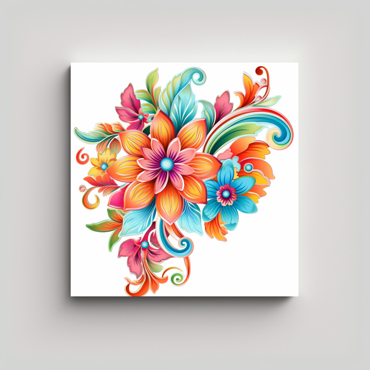 ARTE DE COMPOSICIÓN HABITACIÓN: FLORES 90X90 CM - 1