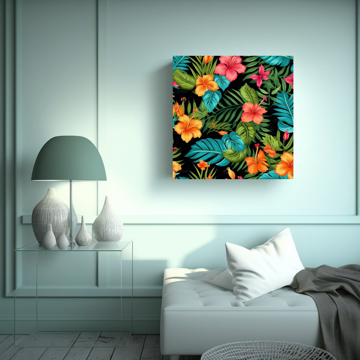 DECORACIÓN DE PARED EFECTO VISUAL: FLORES 20X20 CM - 2