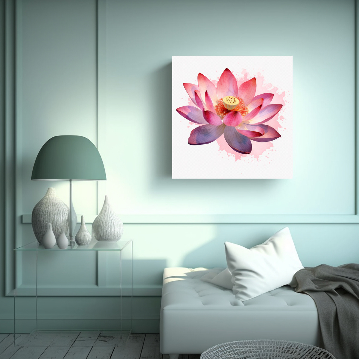LIENZO ARMONÍA CROMÁTICA CON PINCELADA JAPONESA 40X40 CM - 2
