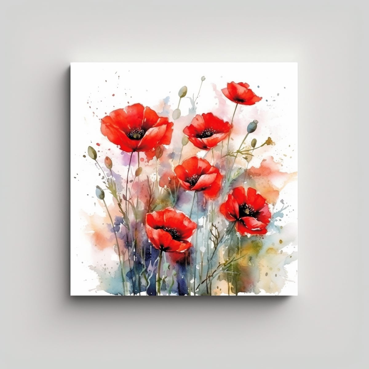 COMPOSICIÓN MÁGICA DE AMAPOLAS ROJAS EN 30X30 CM - 1