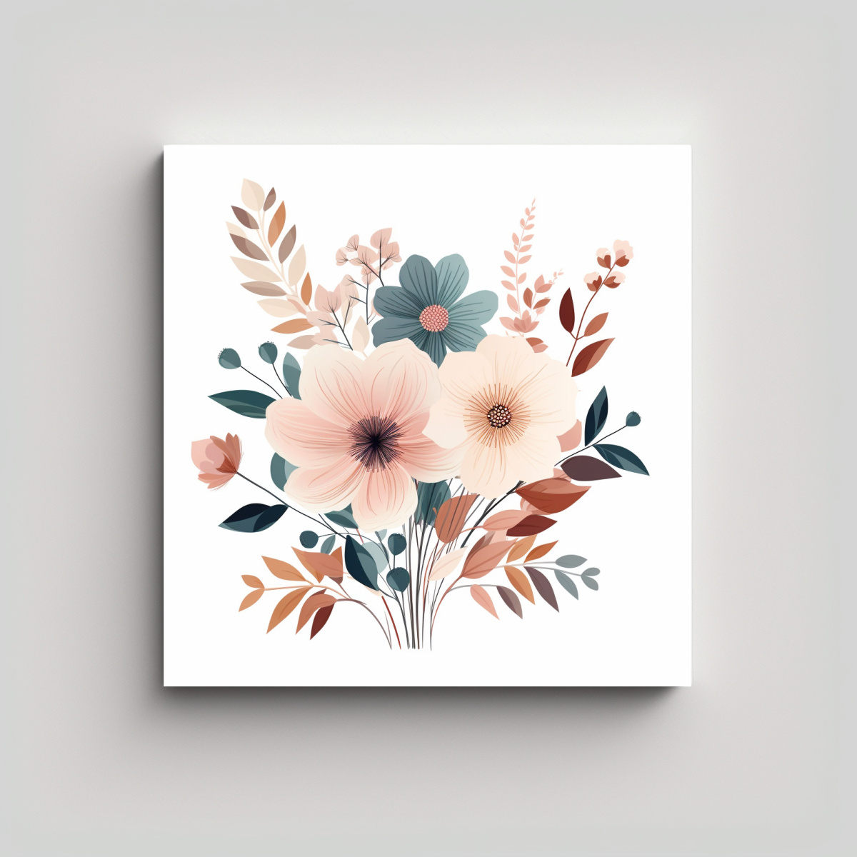 CUADRO VINTAGE ALEGRÍA CON HERMOSAS FLORES 70X70 CM - 1