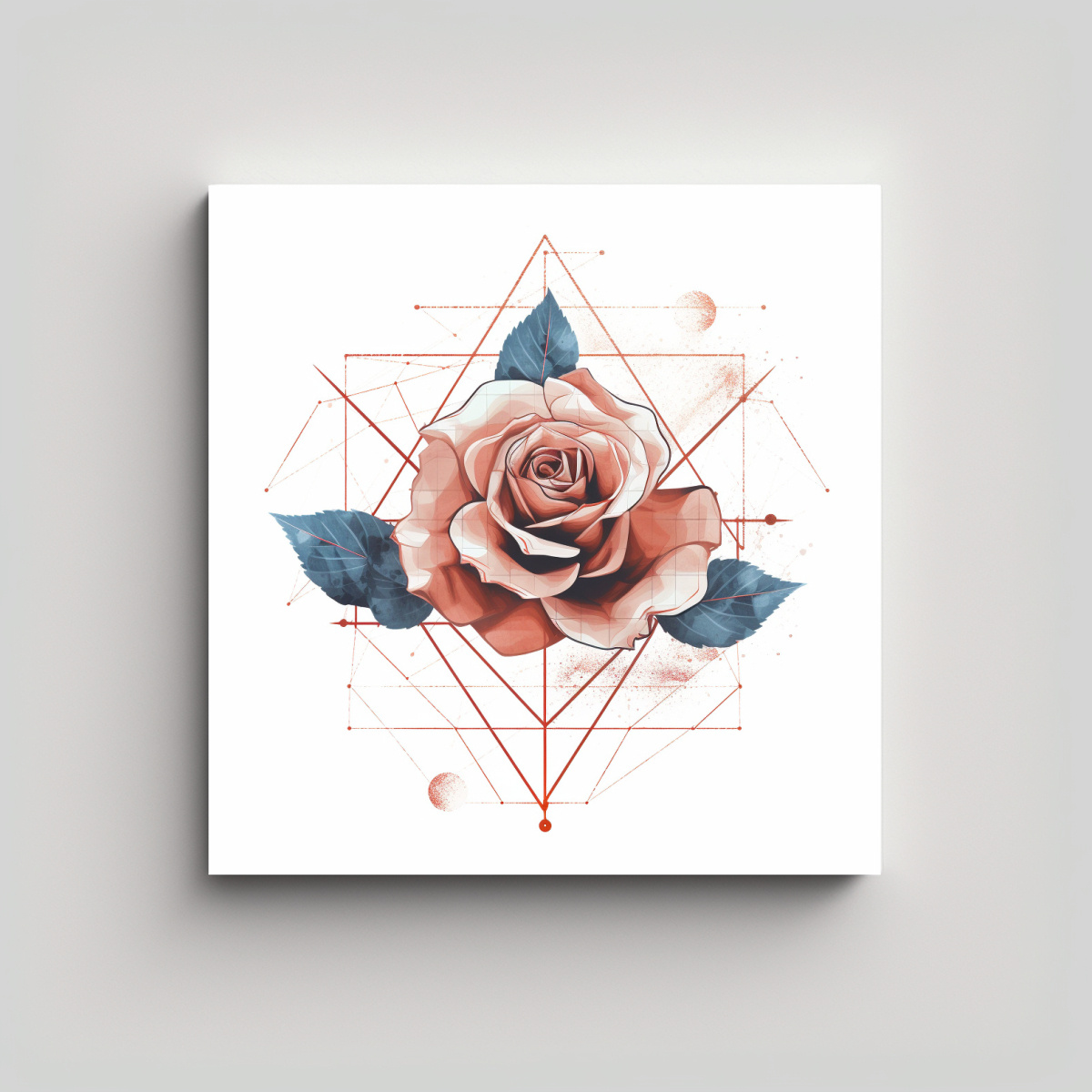 COMPOSICIÓN DE ROSA GEOMÉTRICA EN FINAS LÍNEAS 60X60 CM - 1