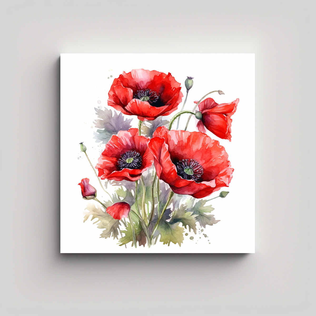 PATRÓN INTENSO DE LINDAS AMAPOLAS ROJAS EN 40X40 CM - 1