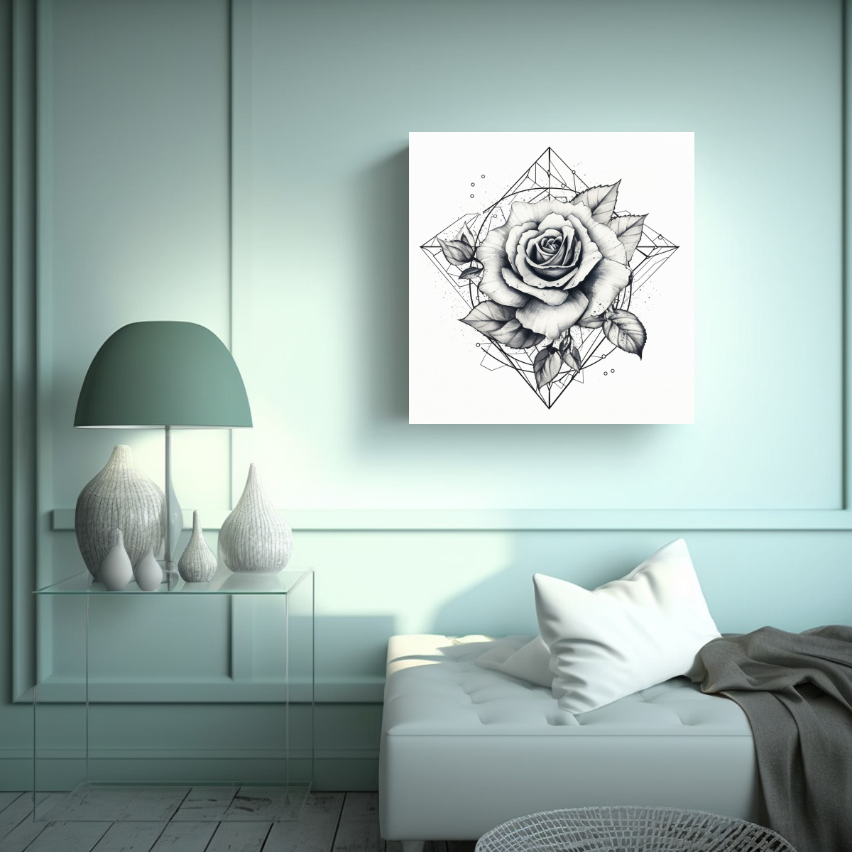 INSPIRACIÓN RESISTENTE: CUADRO DE ROSA 60X60 CM - 2