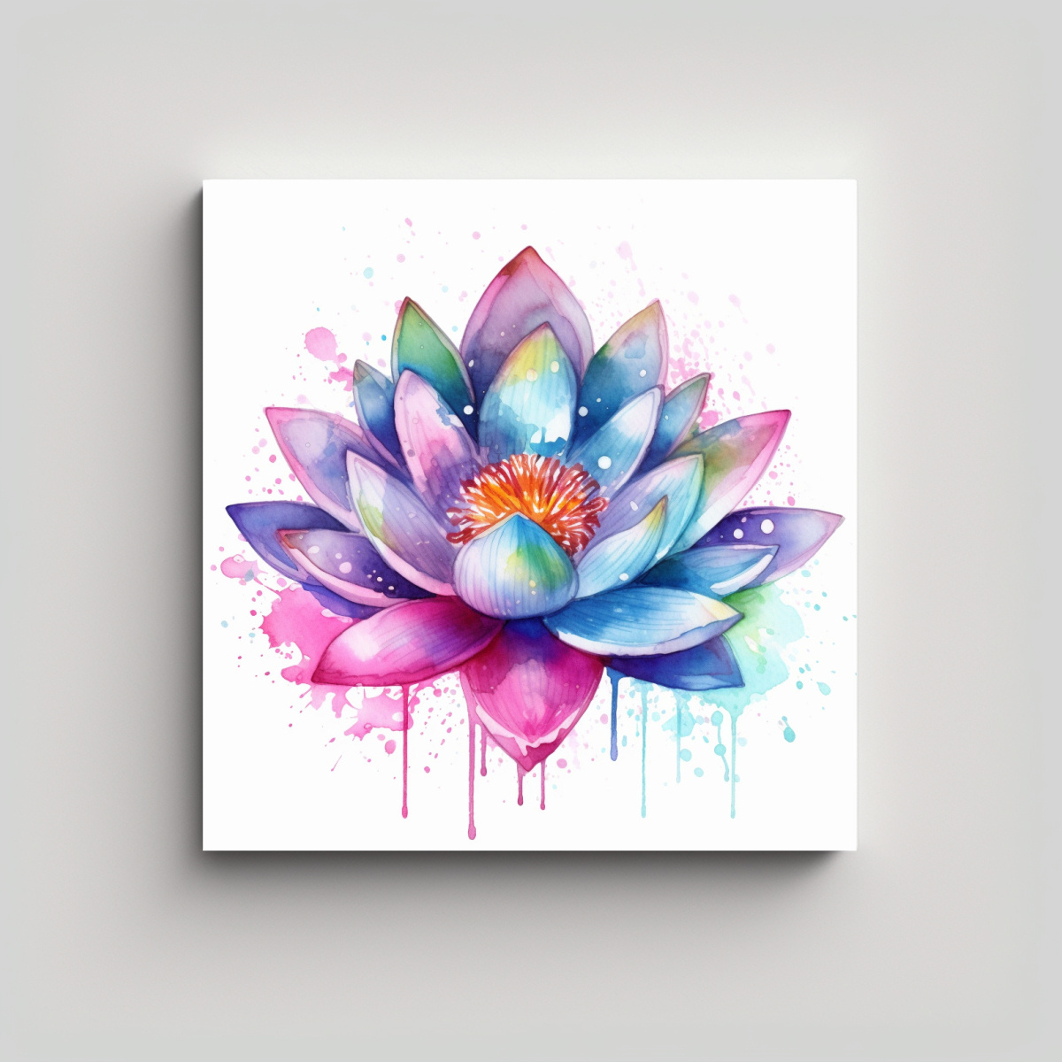 CUADRO EXPRESIÓN VIDA CON LOTUS WELLNESS EN 50X50 CM - 1