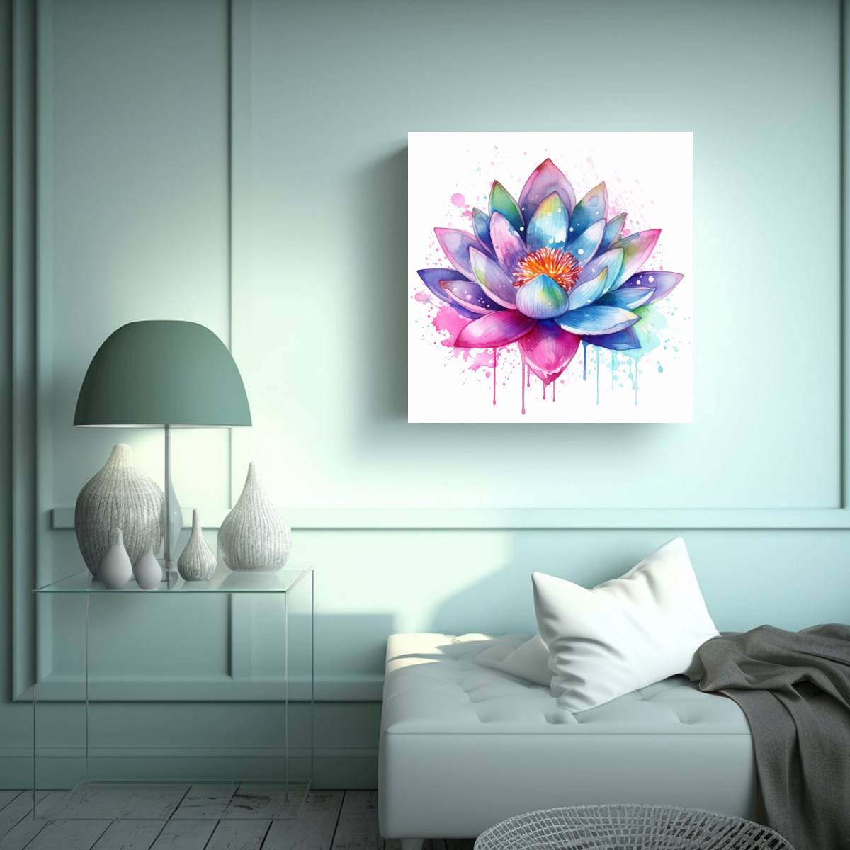 CUADRO EXPRESIÓN VIDA CON LOTUS WELLNESS EN 50X50 CM - 2